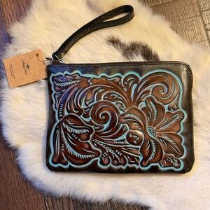 Patricia Nash Cassini Wristlet Turquoise Multi NWT